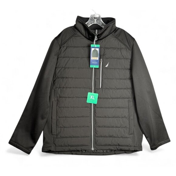Nautica Other - Nautica Men’s Quilted Softshell Jacket XL Black Full Zip Resistant Warm Coat New